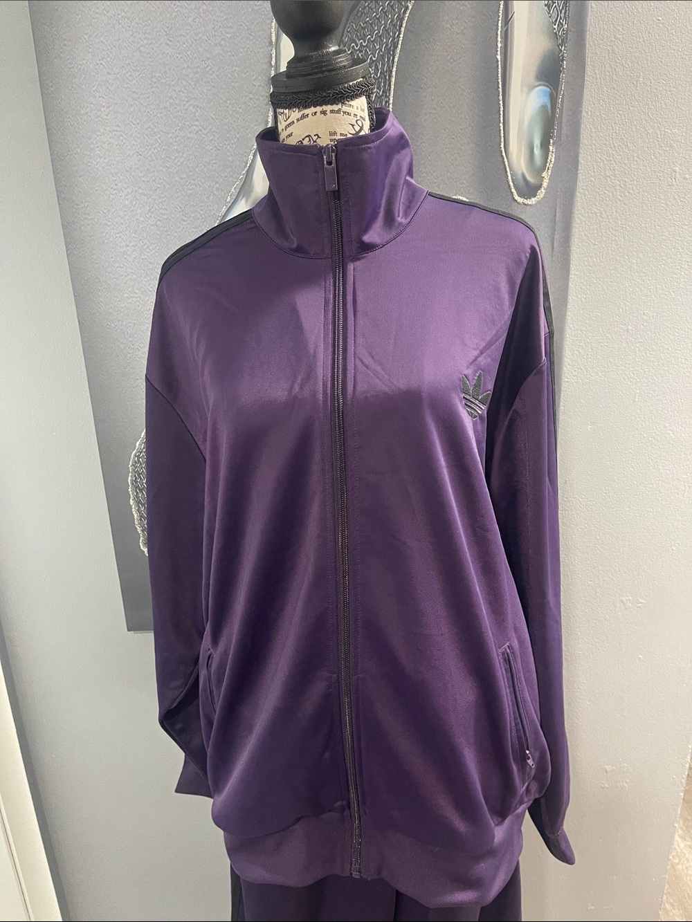 adidas Purple Full-Zip Bomber Jacket